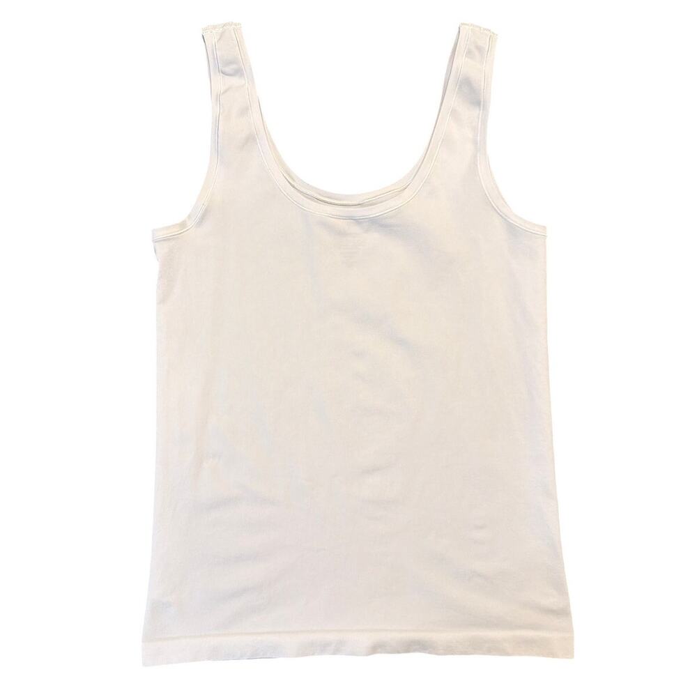 NWOT Nordstrom Tank Top Scoop Neck Stretch Basic, White, Women's Large